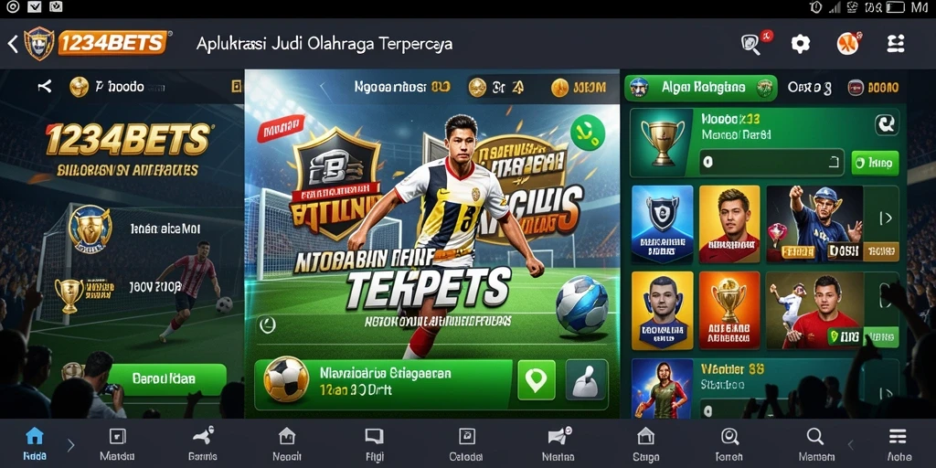 Tangkapan layar 1234BETS menunjukkan antarmuka taruhan olahraga yang dinamis.