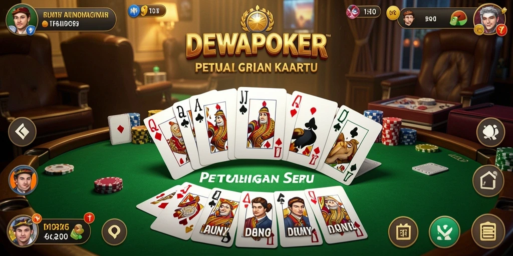 Screenshot gameplay DEWAPOKER menampilkan momen mendebarkan dalam petualangan kartu.