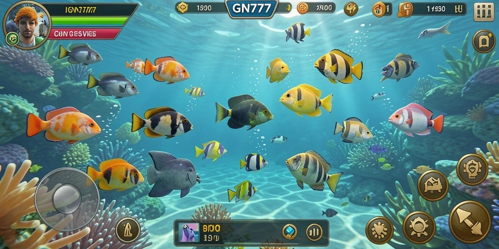 Tampilan gameplay seru Tembak Ikan di GN777.