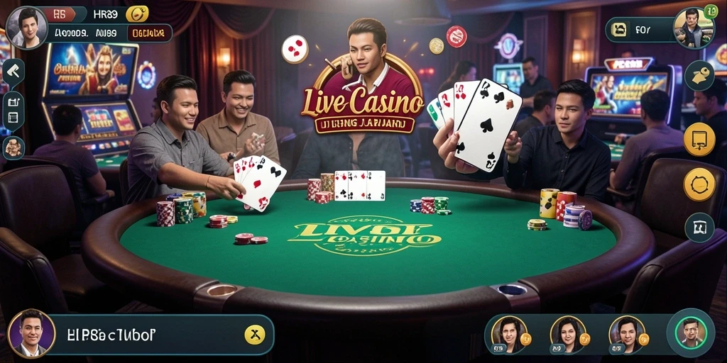 Tampilan gameplay Live Casino HR89 dengan dealer profesional.