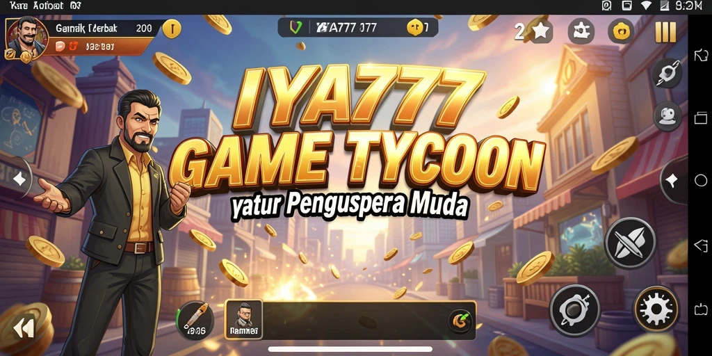 Screenshot gameplay IYA777 dengan simulasi bisnis yang mendalam.