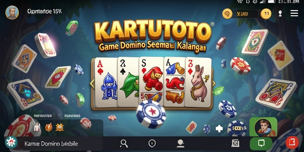 Screenshot gameplay seru KARTUTOTO menunjukkan momen ketegangan permainan Domino.