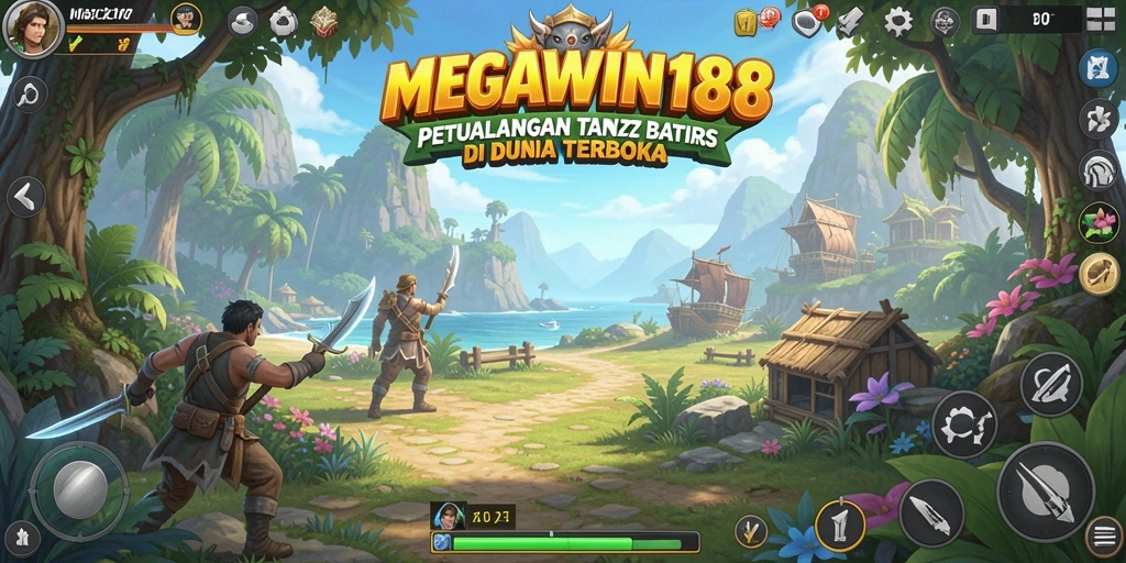 Screenshot MEGAWIN188 menunjukkan petualangan seru di dunia terbuka yang mengagumkan.