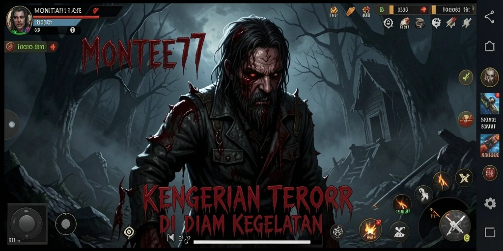 Screenshot gameplay <strong>MONTE77</strong> dengan elemen horror yang mendebarkan.