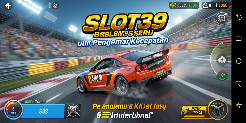 Screenshot dari gameplay <strong>SLOT39</strong> yang mendebarkan dalam balapan.