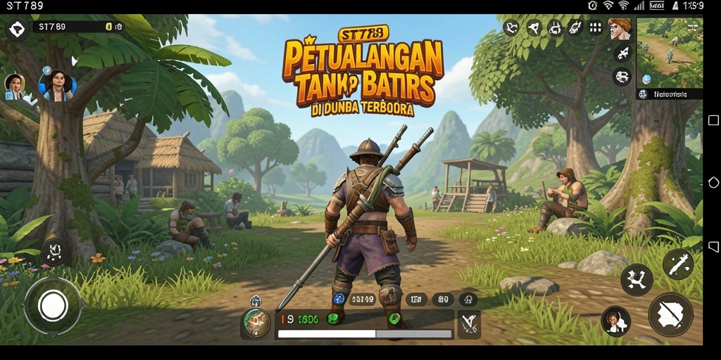 Screenshot ST789 menunjukkan pemain menjelajahi hutan yang rimbun.