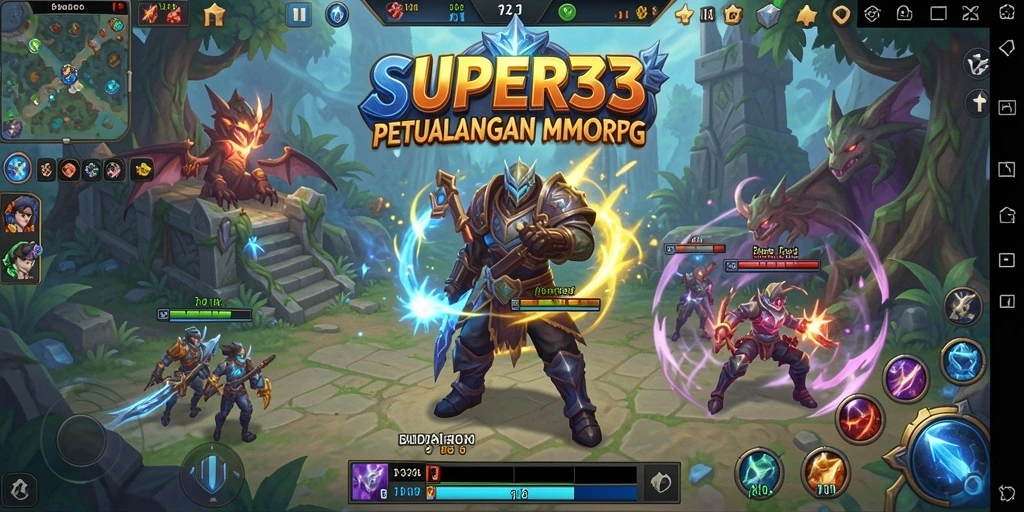Gameplay epik di dunia fantasi MMORPG SUPER33.
