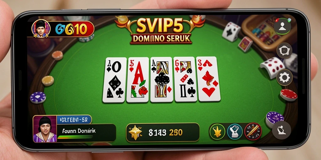 Screenshot gameplay SVIP5 menampilkan keseruan bermain Domino.