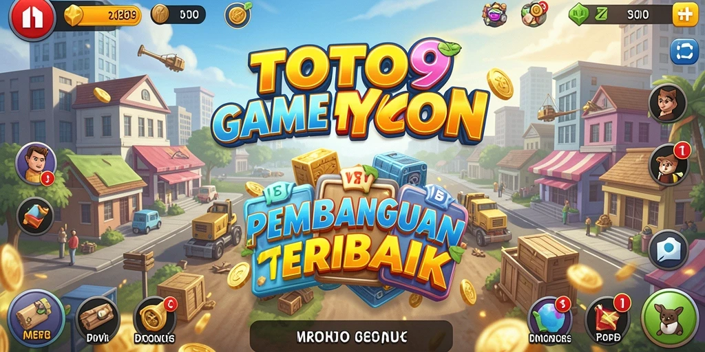 Gameplay seru game Tycoon TOTO9 dengan manajemen bisnis.